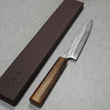 Yoshimi Kato Super Gold 2 Petty Knife 150mm Seared Oak Minamo