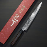 Isshin Hammered 45 Layers Damascus AUS10 Wa Sujihiki Knife 240mm
