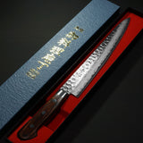 Isshin Hammered 17 Layers Damascus VG10 Sujihiki Knife 240mm