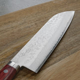 Masutani VG10 Damascus Santoku Knife Sairyu Red