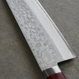 Masutani VG10 Damascus Santoku Knife Sairyu Red