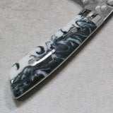 Saji Takeshi SRS13 Hammered Damascus Santoku Knife 180mm Acryl Zebra