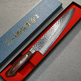 Isshin Hammered 17 Layers Damascus VG10 Chef Knife 240mm
