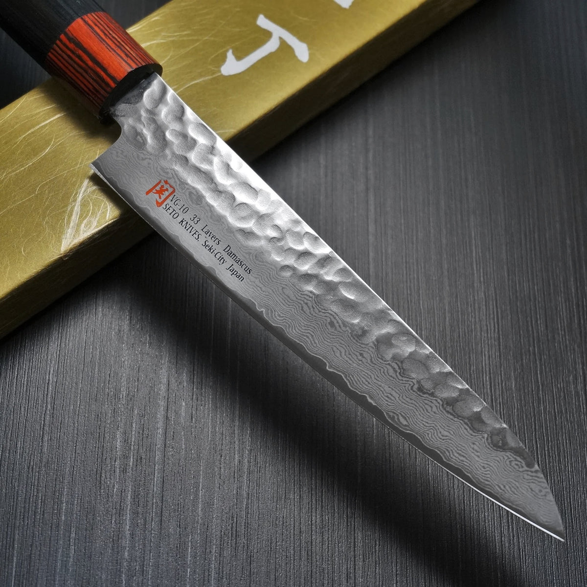 ISEYA Hammered 33 Layers Nickel Damascus VG10 Petty Utility Knife150mm I-2  – Bay Trade Japan Knife Store