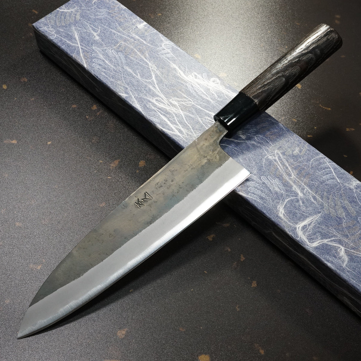 Motokyuichi Aogami Blue #2 Kurouchi Gyuto Chef Knife 180mm – Bay