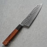 Sakai Takayuki SPG2 Hammered Damascus Wa Kengata Santoku Knife 160mm Rosewood
