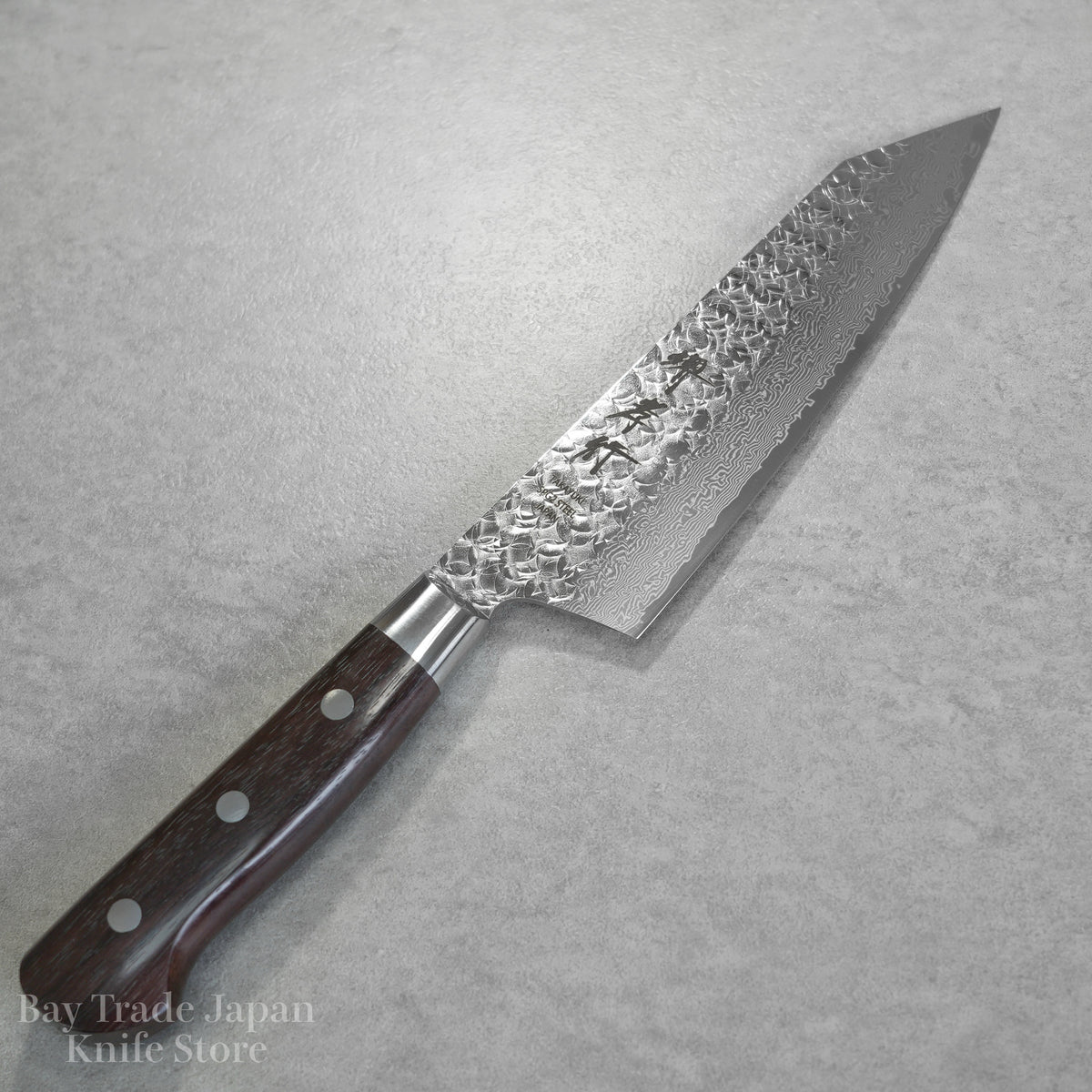 Sakai Takayuki SPG2 Hammered Damascus Kengata Santoku Knife 160mm