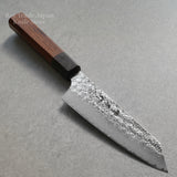 Sakai Takayuki SPG2 Hammered Damascus Wa Kengata Santoku Knife 160mm Rosewood