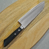 Masutani VG10 Hammered Damascus Santoku Knife Kokuryu Black