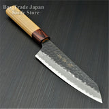 Sakai Takayuki Hammered Black Finish Aogami Super Wa Kengata Santoku Knife