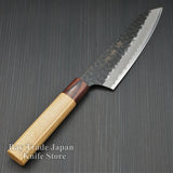 Sakai Takayuki Hammered Black Finish Aogami Super Wa Kengata Santoku Knife