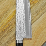 Masutani VG10 Hammered Damascus Santoku Knife Kokuryu Black