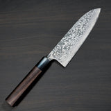 Saji Takeshi SG2 Black Damascus Santoku Knife 180mm Rosewood