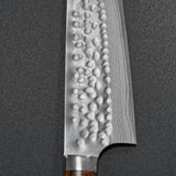 Saji Takeshi SRS13 Hammered Damascus Bunka Knife 180mm Ironwood