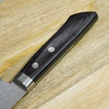 Masutani VG10 Hammered Damascus Santoku Knife Kokuryu Black