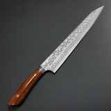 Saji Takeshi SRS13 Hammered Damascus Sujihiki 270mm Ironwood