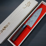Saji Takeshi SG2 Black Damascus Santoku Knife 180mm Rosewood