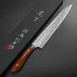 Saji Takeshi SRS13 Hammered Damascus Sujihiki 270mm Ironwood