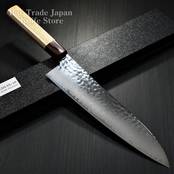 Sakai Takayuki Hammered 33 Layers Damascus VG10 Wa Gyuto Chef Knife 240mm
