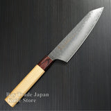 Sakai Takayuki Hammered 33 Layers Damascus VG10 Wa Kengata Santoku Knife 160mm