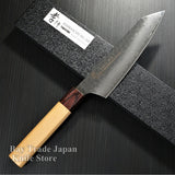 Sakai Takayuki Hammered 33 Layers Damascus VG10 Wa Kengata Santoku Knife 160mm