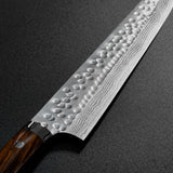 Saji Takeshi SRS13 Hammered Damascus Sujihiki 270mm Ironwood