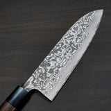 Saji Takeshi SG2 Black Damascus Santoku Knife 180mm Rosewood