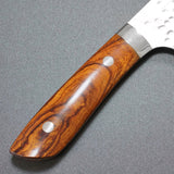 Saji Takeshi SRS13 Hammered Damascus Bunka Knife 180mm Ironwood