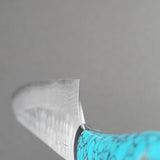 Saji Takeshi SRS13 Hammered Damascus Sujihiki 270mm Blue Turquoise