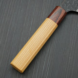 Sakai Takayuki Hammered Black Finish Aogami Super Wa Kengata Santoku Knife