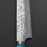Saji Takeshi SRS13 Hammered Damascus Sujihiki 270mm Blue Turquoise