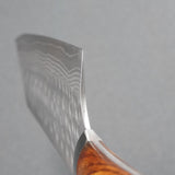 Saji Takeshi SRS13 Hammered Damascus Bunka Knife 180mm Ironwood