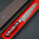 Japanese Yoshimi Kato VG10 Nickel Black Damascus Petty Knife 120mm