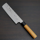 Katayama VG10 Damascus Nakiri Knife 160mm Zelkova