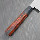 Kanjo Hammered MV steel Santoku Knife Red Handle