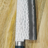 Masutani VG10 Hammered Damascus Santoku Knife 170mm Blue Kokuryu