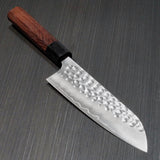 Kato Yoshimi Hammered Super Gold 2 SG2 Santoku Knife Honduras Rosewood
