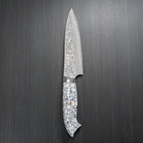 Saji Takeshi SG2 Super Gold 2 Damascus Petty Knife 150mm White Turquoise