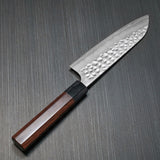Kato Yoshimi Hammered Super Gold 2 SG2 Santoku Knife Honduras Rosewood