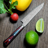 Japanese Yoshimi Kato VG10 Nickel Black Damascus Petty Knife 120mm