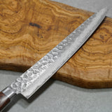 Isshin Hammered 17 Layers Damascus VG10 Sujihiki Knife 240mm