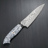 Saji Takeshi SG2 Super Gold 2 Damascus Petty Knife 150mm White Turquoise