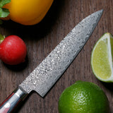 Japanese Yoshimi Kato VG10 Nickel Black Damascus Petty Knife 120mm