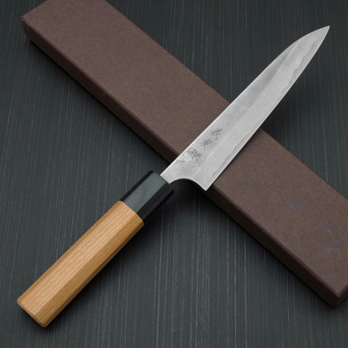 Japanese kitchen knife Yoshimi Kato Petty Aogami Super S/S clad Cherry  D-901 15cm for sale