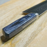 Masutani VG10 Hammered Damascus Santoku Knife 170mm Blue Kokuryu