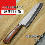 Masutani VG10 Hammered Damascus Santoku Knife 170mm Kokuryu