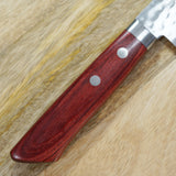 Masutani VG10 Hammered Damascus Gyuto Chef Knife 180mm Kokuryu Red