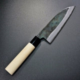 Motokyuichi Shirogami White Steel Kurouchi Santoku Knife