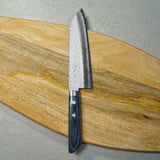 Masutani VG10 Hammered Damascus Santoku Knife 170mm Blue Kokuryu