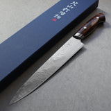 Yuta Katayama Super Gold 2 Damascus Sujihiki Knife 240mm Ironwood Reimei